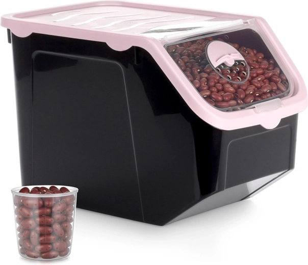 Plastbeholder til frugt, grøntsager og tørvarer med låg 12 l