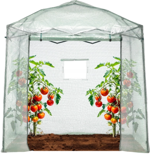 Sammenklappeligt have-drivhus med taske 2 × 1,37 × 2,34 m grønt