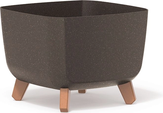 Blomsterkrukke Gracia Square Eco Wood 29 × 29 × 22 cm – kaffe