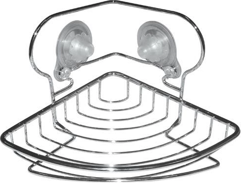 Hjørne-badeværelseshylde 20 × 20 × 3,5 cm, krom