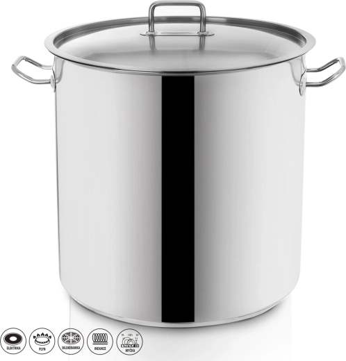 Rustfri gryde Stock 35 l med låg