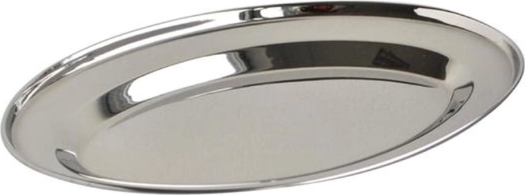 Ovalt serveringsfad i rustfrit stål 20 cm