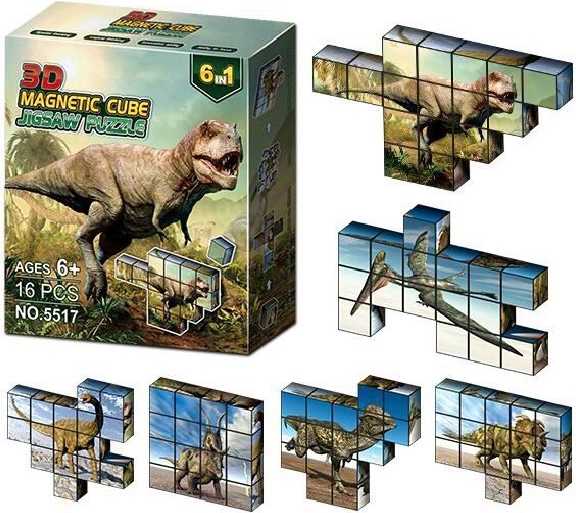 Magnetisk byggesæt dinosaurer 16 dele