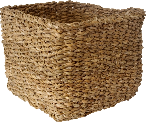 Firkantet høj kurv af søgræs 18 × 18 × 14 cm