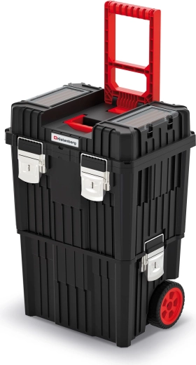 Modulær værktøjskasse Heavy 71 l med hjul og sammenklappeligt håndtag