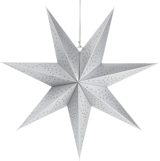 Papirstjerne med perforering, sølv 60 cm