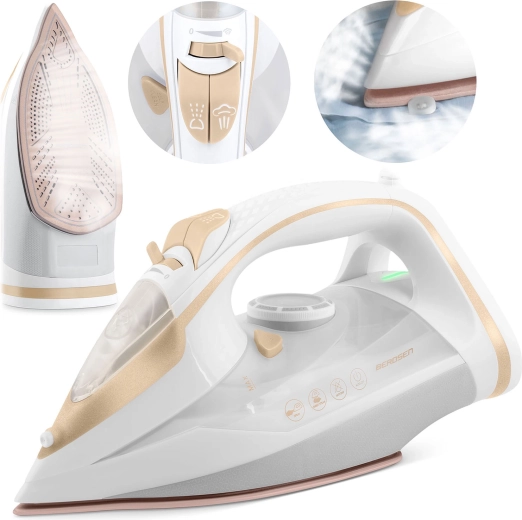 Dampstrygejern 3000 W Berdsen med keramisk strygesål og vertikal damp
