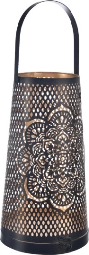 Metallysestage Mandala sort/guld 20 cm