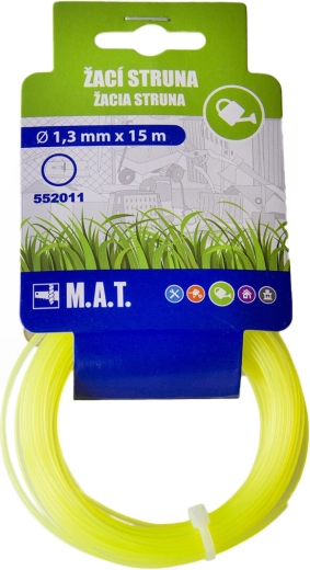 Nylonsnøre til trimmer 1,3 mm, rund, 15 m, gul