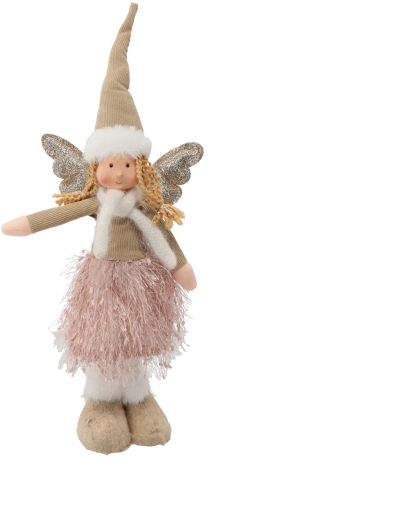Juleengel 45 cm i beige farve