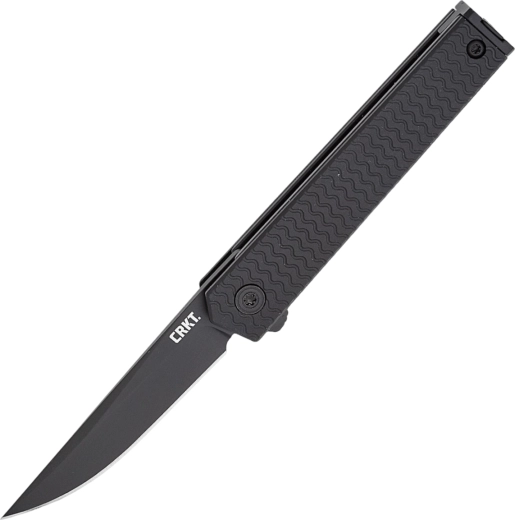 CRKT CEO Microflipper sort lommekniv Drop Point 6 cm, aluminiumskaft