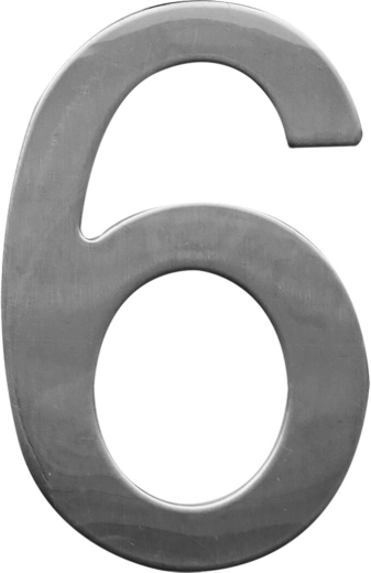 Husnummer 6 STAR, 75 mm, rustfrit stål