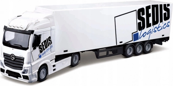 Bburago 1:43 MB Actros SEDIS Logistics med gaffeltruck og tilbehør
