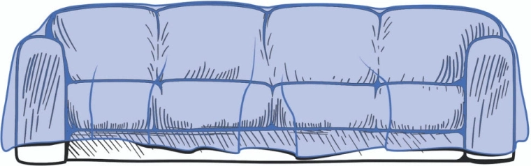 Beskyttende plastikovertræk til 4-personers sofa 335,3 × 137,2 cm, 50 mikron