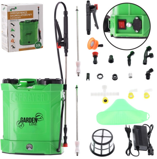 Batteridrevet rygsprøjte 10 l