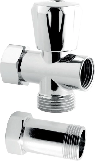 Vaskemaskineventil med mellemstykke 3/4 x 3/4 x 3/4