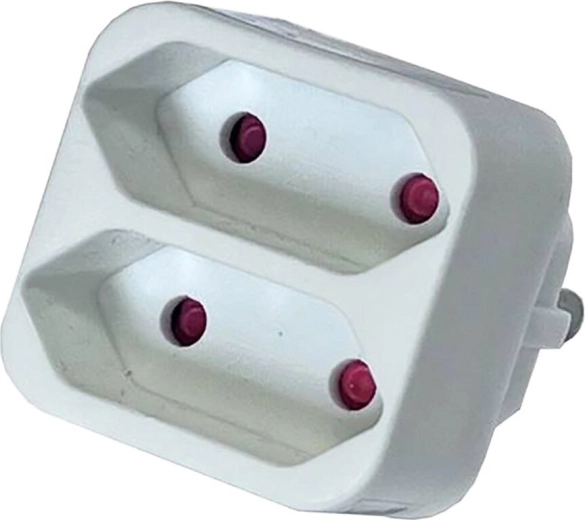 Stikdåseadapter KONNOC 2× flad, 250 V, hvid