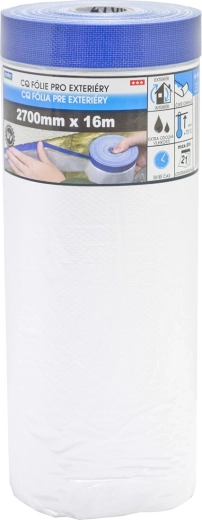 Udendørs afdækningstape med dækkefolie 270 × 1600 cm, selvklæbende