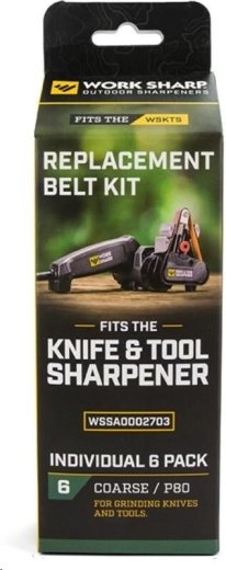 Work Sharp reserve slibebånd P80 – grove, sæt med 6 stk.