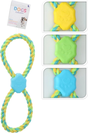 Hundelegetøj – reb med håndtag af TPE og bomuld