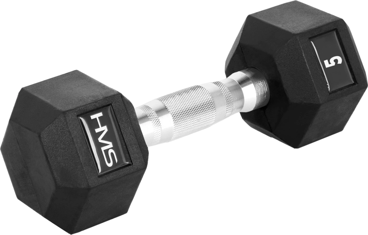 HMS sekskantet gummibelagt håndvægt HEX PRO 5 kg