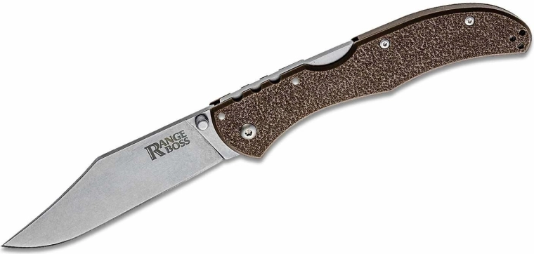 Foldekniv Cold Steel Range Boss 10,2 cm, stonewash, brun, med lommeclips