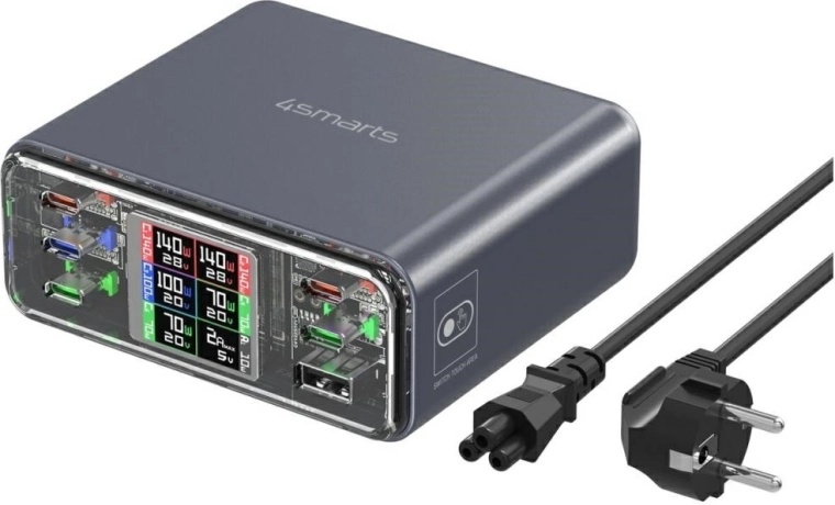 Bordoplader 4smarts Lucid GaN DIY 360 W, 5× USB‑C + 1× USB‑A