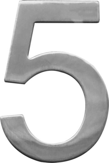Husnummer 5 STAR rustfrit stål 75 mm