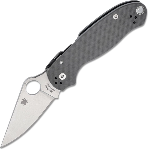 Spyderco Para 3 Maxamet grå lommekniv 7,6 cm med stonewash-finish og G10-skæfte