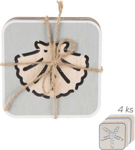 Træunderlæg SEA 10 × 10 cm, sæt med 4 stk.