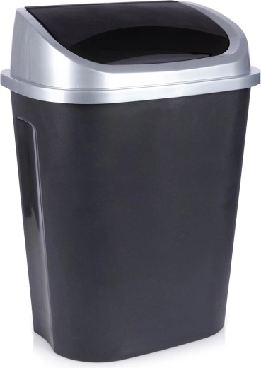 Affaldsspand i plast med vippelåg 50 l sort