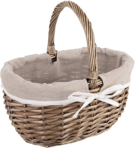 Flettet picnickurv med stofindsats 32,5 × 24 × 32 cm