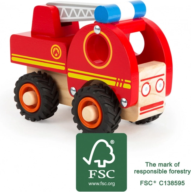 Træbrandbil med stige