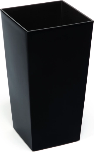 Finezja plantepotte 19 × 19 cm med indsats – sort plastikpotte til indendørs og udendørs brug