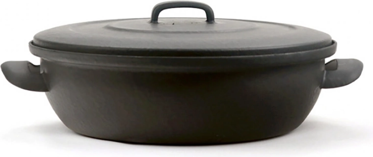 Emaljeret bradepande med låg 28 cm