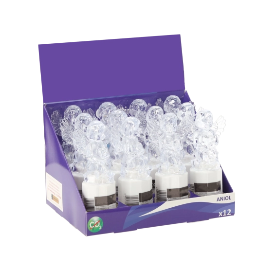 LED englelys på batteri 15 cm, koldt hvidt