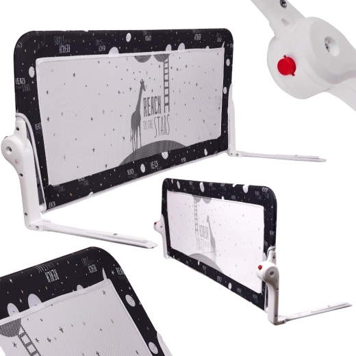 Sort beskyttelsesgitter til seng 150 cm