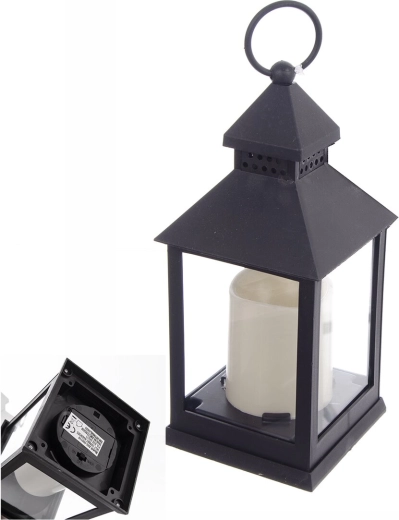 Dekorativ LED-lanterne UH sort 23 cm