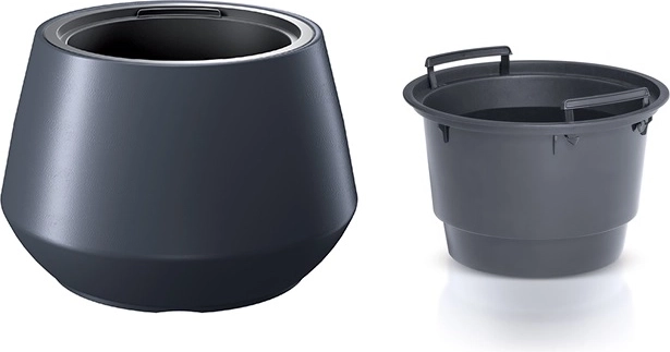 Blomsterkrukke med indsats 43,6 cm antracit