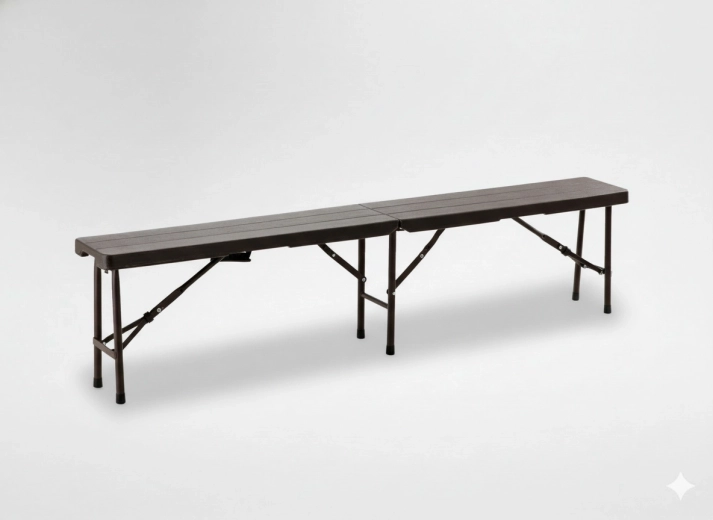 Sammenklappelig turistbænk 180 × 25 × 43 cm brun