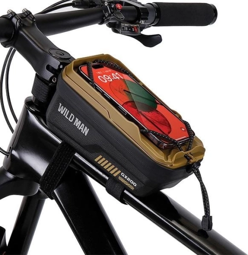 Ramme-taske til cykel WILD MAN med telefonholder, sandfarvet