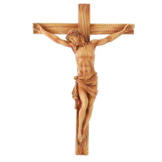 Hængende kors med Jesu figur, polyresin, 24 × 6,5 × 36 cm