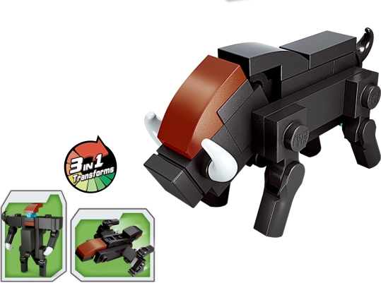 QMAN byggesæt 3-i-1 – vildsvin (27 dele)