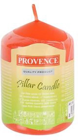 Cylindrisk lys orange paraffin 8 × 5 cm