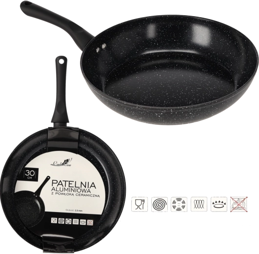 Aluminiumpande 30 cm med keramisk belægning til induktion