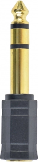 Audioadapter 6,35 mm TRS (han) til 3,5 mm jack (hun) – forgyldt