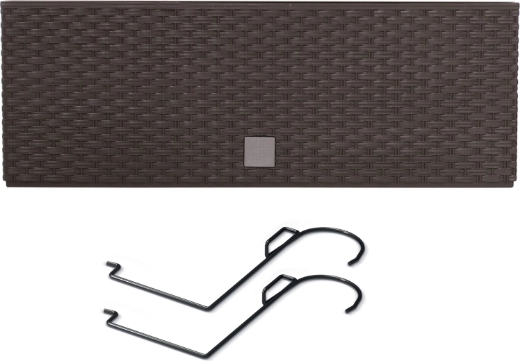 Hængende rattan altankasse med indsats 58 cm, umbra