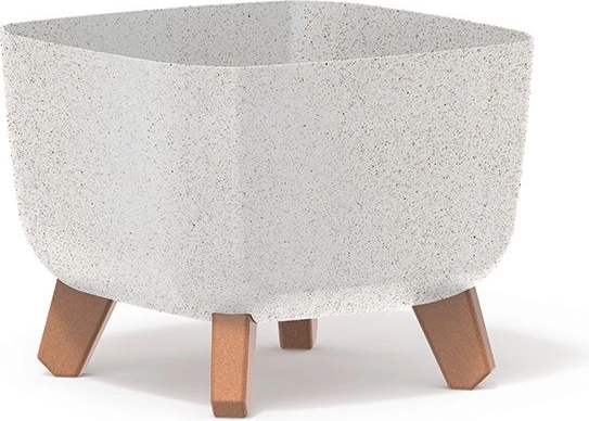 Blomsterkrukke Gracia Square Eco Wood 24 × 24 cm – hvid