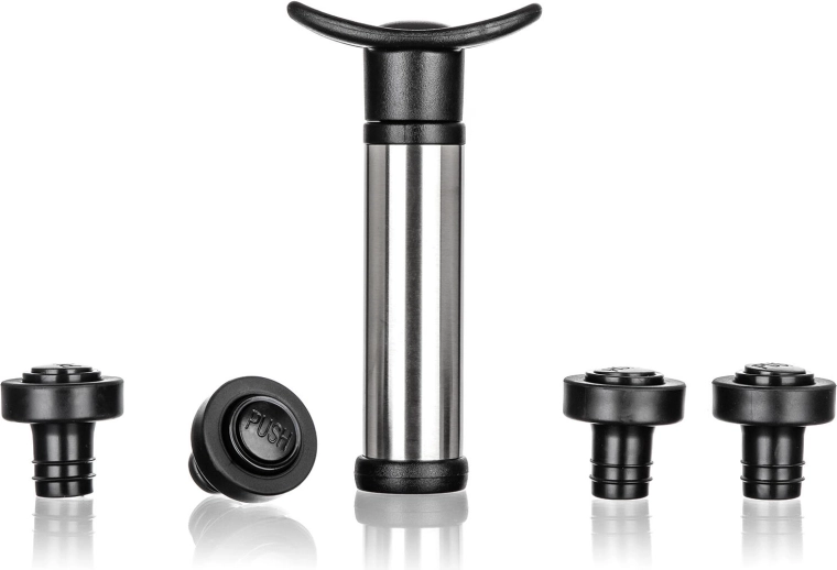 Vakuumpumpe til vin med 4 propper Culinaria