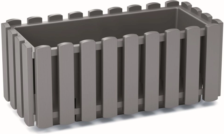 Plastikkasse med lameldesign 38 cm – grå sten